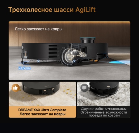 Робот-пылесос Dreame Vacuum Robot X60 Ultra Complete Black